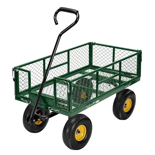 VIVOHOME Carro de Jardín con 25,4cm Ruedas Neumáticas Grandes hasta 400kg