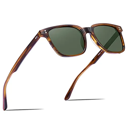 Carfia Gafas de sol Hombre Polarizadas Retro Cuadradas 100% Protección UV para Conducir Viajar