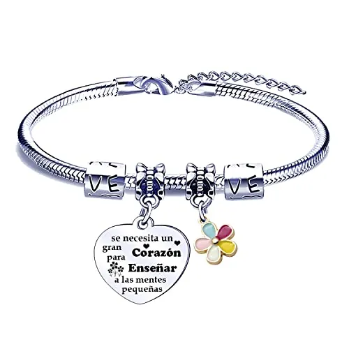 FGHJK Pulsera Maestro Profesora Graduación Regalos Cumpleaños Regalo del Día del Maestro Gracias