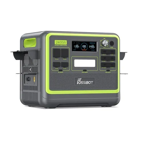 FOSSiBOT F2400 Estacion de Energia Portatil, Batería LiFePO4 de 2048Wh, Carga del 80% en 1,5 Horas, Salida de 2400W CA (4800W Pico), Generador Solar Portatil para Camping, Viajes