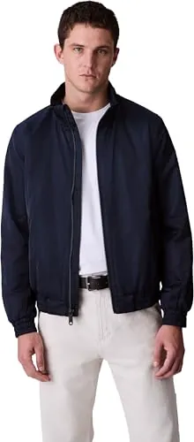 Calvin Klein Cazadora de entretiempo Hombre Padded Harrington con cuello alto, Azul (Dark Sapphire), M