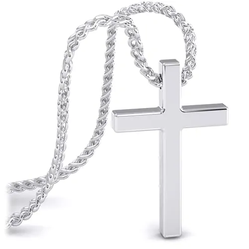 SERASAR cruz collar de los hombres joyería acero inoxidable 60cm - joyas plata las señoras mujeres 925 esterlina regalo cumpleaños