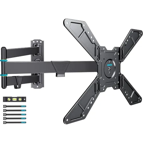 BONTEC Soporte de Pared articulado para TV de 32 a 75 Pulgadas, Brazo Extensible de 838 mm, rotación 90 Grados de Horizontal a Vertical, 50 kg, Giro e inclinación, Montaje en Esquina, VESA 600x400 mm