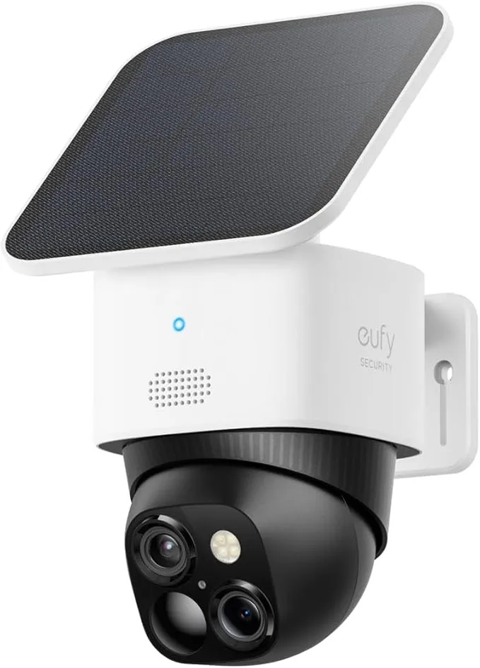 eufy Security SoloCam S340 3K Camara vigilancia WiFi Exterior Solar, vigilancia de 360°, Wi-Fi 2,4 GHz, sin cuotas mensuales, Compatible con HomeBase 3