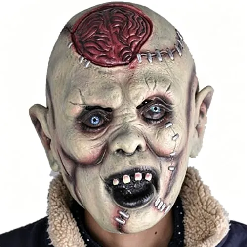 ZesGlyxyr Máscara de Terror para Adultos, Máscara de Terror de Halloween, Máscaras de Látex para Miedo, para Cosplay y Fiesta de Disfraces de Halloween, Carnaval