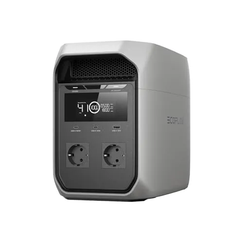 Estación de energía portátil EF ECOFLOW DELTA 3 Classic, batería LiFePO4 1024 Wh, salida CA 1800 W (Pico 3600 W), USB-C 100 W, carga rápida de 1 hora, generador solar para camping, caravanas y hogar