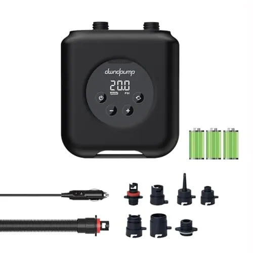 dwndpump Bomba Sup, Inflador Tabla Padel Electrico Recargable, Portátil Inflador Padel Surf Bateria, 4000 mAh y Conector de Coche de 12V, Inflado y Desinflado de Doble Etapa