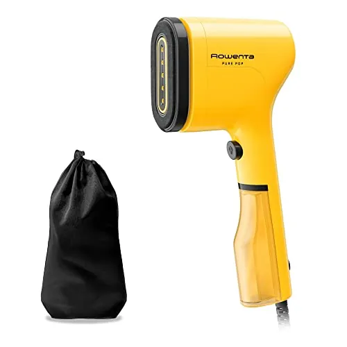 Rowenta Pure Pop, Plancha de Vapor 1300 W para Viaje, Amarillo | Vapor continuo 20 g/min, Plancha y Purifica, Elimina pelusas, Cabezales reversibles, Elimina hasta el 99,99% de virus, DR2026