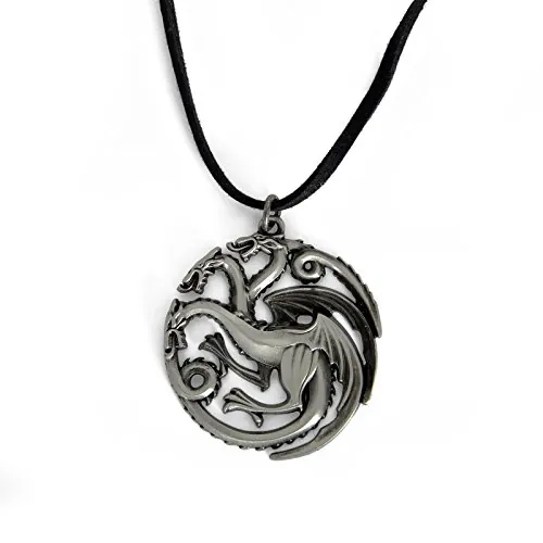 Game Of Thrones Juego de Tronos - Escudo casa Targaryen - Cadena - Regalo para los Fans de la Serie - en Caja de cartón