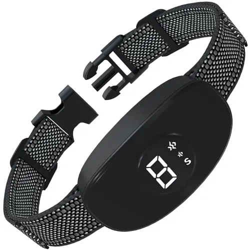 Meloive Collar Antiladridos Perro,Collar Vibración Recargable | 8 Niveles de Sensibilidad Ajustables,4 Modos de Vibración/Fuerte Vibración/Sonido,Resistencia al Agua IP67,Negro