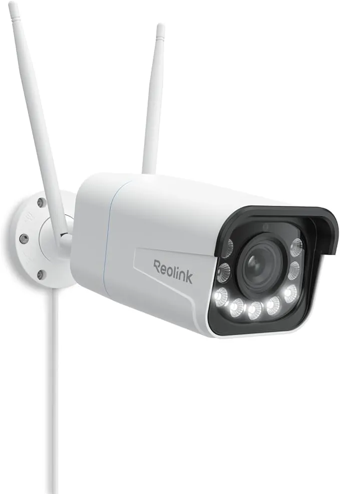 Reolink 4K Camara Vigilancia WiFi Exterior, Zoom Óptico 5X, Detección de Persona/Vehículo/Animale, Cámara Exterior de Seguridad IP67, Visión Nocturna, Wi-Fi 6 2,4/5GHz, Audio Bidireccional, RLC-811WA