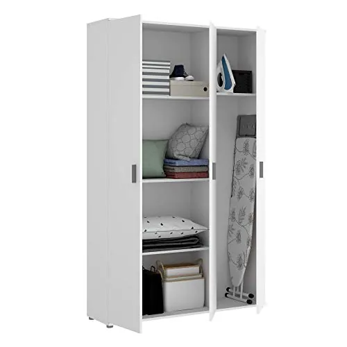 DEKIT GRUPO RIMOBEL Armario Multiusos 3 Puertas, Blanco, 116x190x35cm