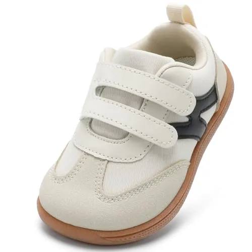 STQ KIDS Calzado Barefoot Infantil Respetuoso Bebe Zapatillas Flexibles Niños Niña Deportivas Antideslizantes Primeros Pasos Zapatos Beige 20 EU/I4 Ancho