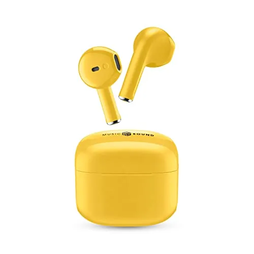 Music Sound | Swag - Auricular inalámbrico de cápsula - Tiempo de reproducción de hasta 20 h - Bluetooth® - Amarillo