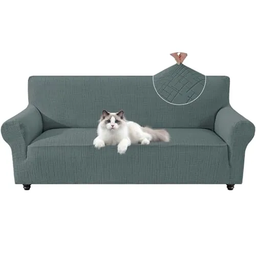 YSTELLAA Funda Sofa 2 Plazas con Reposabrazos, Verde Cacahuete