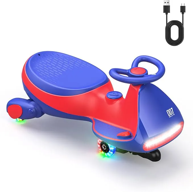 FanttikRide 12V N7 Pro Coche Eléctrico para Niños, Antivuelco, Ergonómico, 2 en 1, 2 Velocidades, Ruedas Intermitentes, Bluetooth, Carga Tipo C, para Niños a Partir de 3 Años, Rojo y Azul.