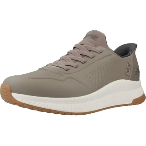 Skechers Hombre Bobs Squad 4 Direct Step Slip-In ENTRENADOR, Taupe Pu, 44 EU