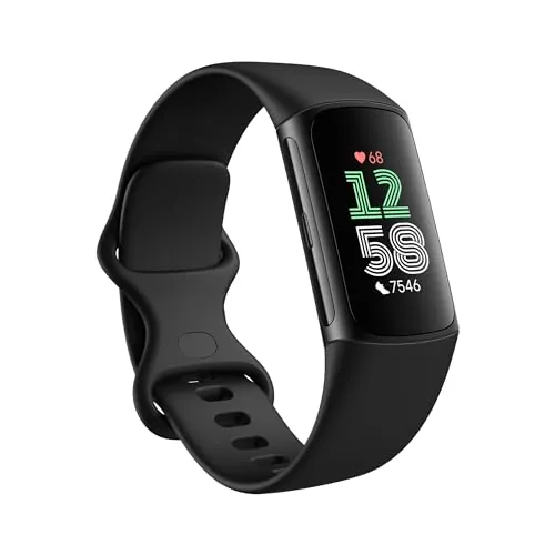 Google Fitbit Charge 6 Pulsera de actividad con 3 meses de suscripción al servicio Google Health Premium incluidos, 7 días de batería, Google Wallet y Maps, Obsidiana/Aluminio Negro