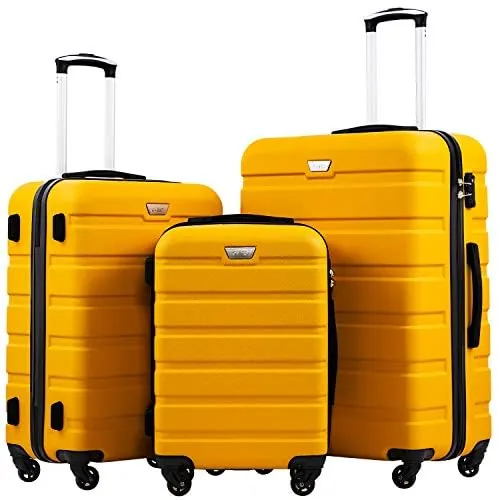 COOLIFE Juego de Maletas 3 Piezas para Viajes Familiares, M+L+XL, ABS+PC