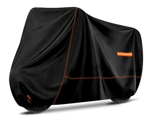 Enzeno Funda Moto Exterior Impermeable 245x106x125cm,Cubierta Moto Exterior | XL Funda Moto,Tela Oxford 210D Resistencia,Apta para Ciclomotores y Scooters,Puede Cubrir Asientos de Motocicleta