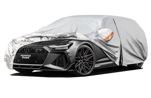 Kayme Funda Coche Familiar Exterior, Compatibles con Audi A6 Allroad (2004-2025), Cubierta para Coche Impermeable Transpirable Antipolvo de 6 Capas, Cubre Coche con Cremallera y Forro de Algodón.