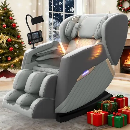 Srfzluxy Sillón de Masaje de Cuerpo Completo, Modo Gravedad Cero, con 16 Puntos de Masaje y 8 airbags, calefacción Lumbar, Rodillo para pantorrillas y Masaje con airbags, Altavoz Bluetooth