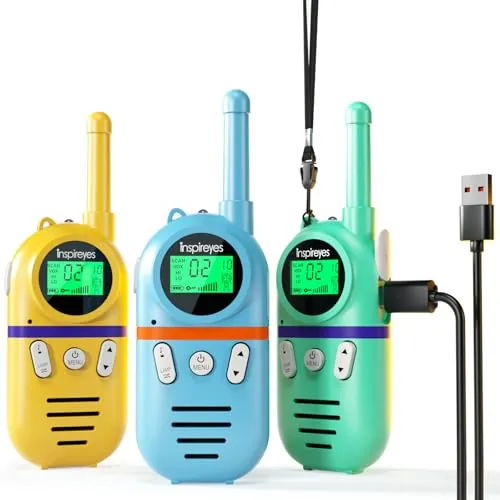Inspireyes Walkie Talkies Niños Recargables,Regalo Niño Niña,Pack de 3