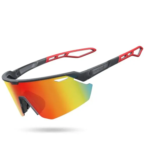 Lamicall Polarizadas Gafas de Sol para Ciclismo - [24g Ultraligero] UV400 Protección, TR90-Marco, Almohadilla Nasal Ajustable, Gafas de Sol Deportivas Mujeres Hombres para Pesca/Running/Senderismo