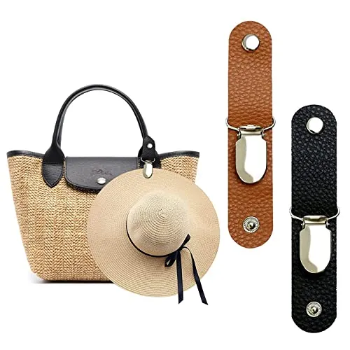 IOSPKKIO® 2 Clips para Sombreros de Viaje, Clip de Sombrero de Viaje, Clip de Sombrero de Piel sintética, Clip de Sombrero Multifuncional con Pico de Pato, compañero de Sombrero al Aire Libre