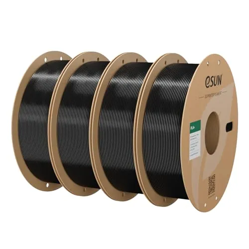 eSUN Filamento PLA+ 4KG, 1.75mm Filamento de Resistencia Mejorada Negro