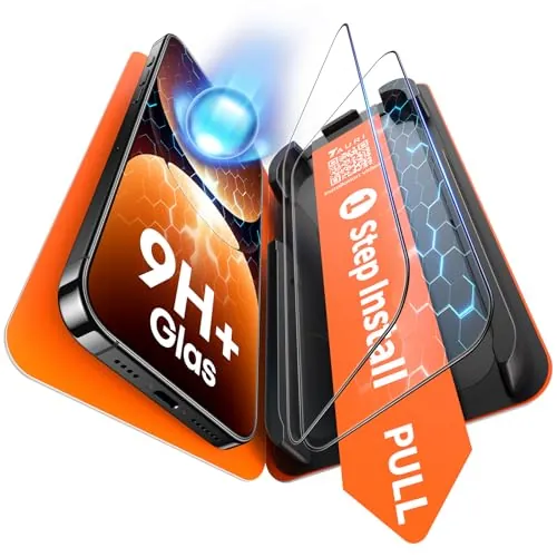 TAURI Protector Pantalla para iPhone 16/15 Plus [Instalación en 1 Paso]