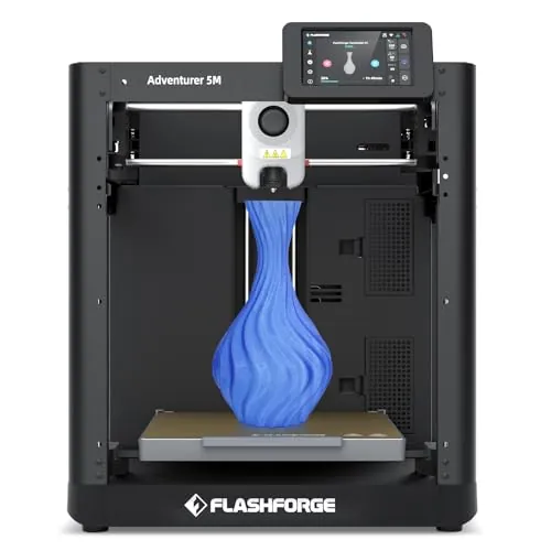 Impresora 3D Flashforge Adventurer 5M con Primera Capa Impecable, Nivelación Automática y Boquilla Desmontable Rápida, Velocidad Máxima de 600 mm/s, Estructura Totalmente Metálica CoXY