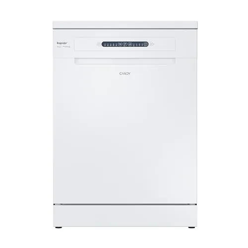 Candy Rapidò CF 3E7E0W Lavavajillas 60 CM, 13 Servicios, Secado por Condensación, 5 Programas, Cesta para Utensilios Grandes, Inicio Diferido 3-6-9 H, Indicador de Sal, 47DB, Blanco