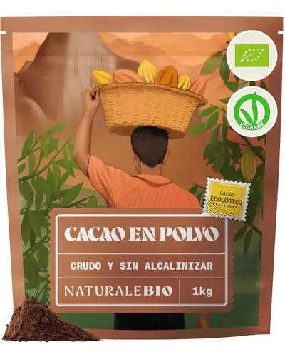 NaturaleBio Cacao Puro en Polvo Crudo Bio No Alcalinizado