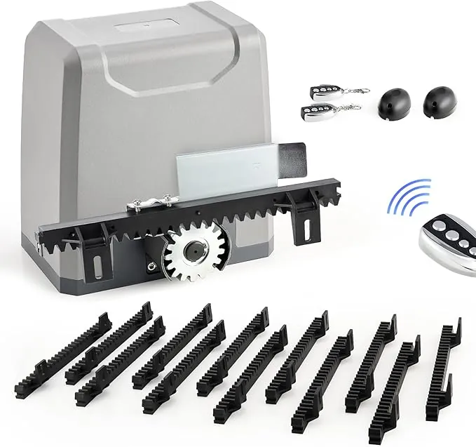 CO-Z 1000KG Motor Puertas Correderas con 4M Cremallera de Nailon, 2 Control Remoto y Sensores Infrarrojos 400W Motor para Puerta Corredera para Puerta de Jardín, Garaje