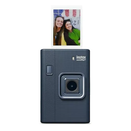 instax Mini LiPlay+. Cámara híbrida instantánea Digital e Impresora, con Pantalla LCD Trasera de 6x4cms, grabación de Sonido, cámara Dual -Principal y Angular- para selfis. Color Midnight Blue.