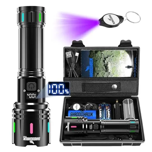 Shadowhawk Linterna LED Alta Potencia 1,000,000 LM super potente recargable