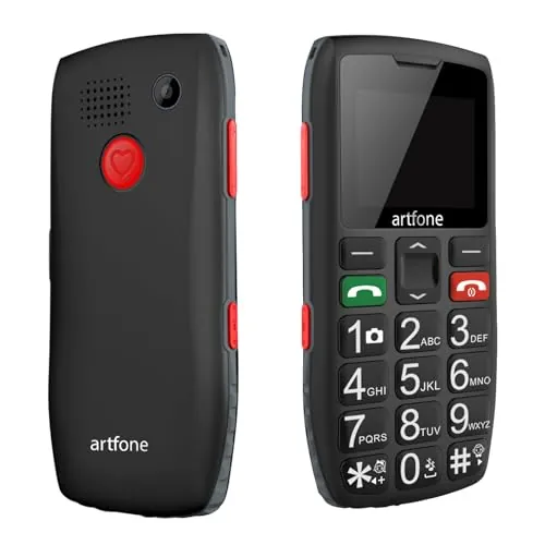 artfone C1 Teléfono Móvil para Personas Mayores, Doble SIM, Botón SOS,USB-C,Senior Móviles de Teclas Grandes,Llamada Rápida,Radio, Linterna,Volumen Alto,Batería de 1800 mAh,Bloqueo de teclas,Bluetooth
