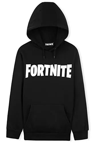 Fortnite Sudadera Niño, Ropa para Niño De Videojuego, Sudadera con Capucha para Niños, Gamer Regalos (Negro, 11-12 años)