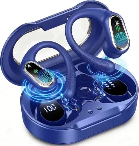 Auriculares Inalámbricos Bluetooth Deportivos 5.4, Auriculares HiFi Estéreo 50H con 4 Mic ENC y Pantalla LED, IP7 Cascos Bluetooth con Gancho para Running, Entrenar, Gimnasio, Deporte y Fitness Diario