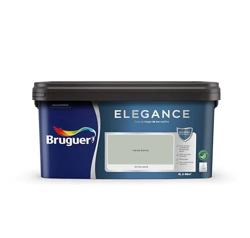 Bruguer ELEGANCE Pintura Monocapa ExtraMate, Paredes y Techos, Interior, Exterior protegido, Alta Durabilidad, UltraLavable, Resistente al Desgaste y Manchas Marrón Beige 4L