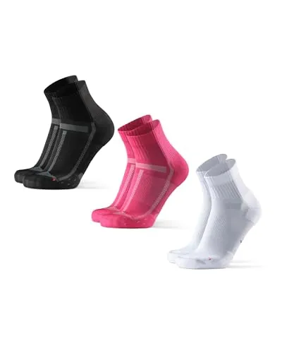 DANISH ENDURANCE Calcetines de Running, 3 y 5 Pack MC (1xNegro, 1xRosa, 1xBlanco) 39-42