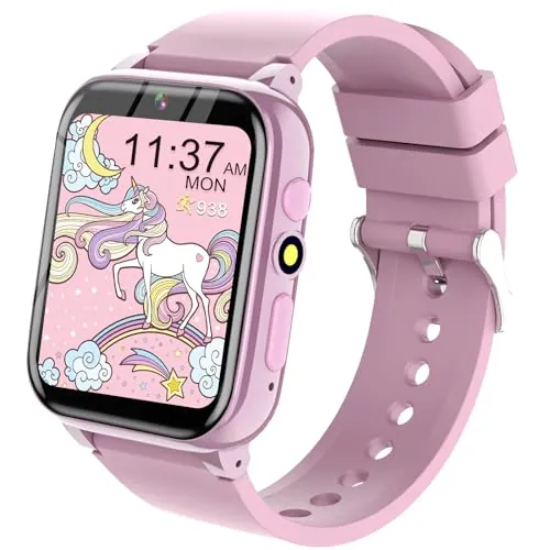 YEDASAH Reloj Inteligente Niño 26 Juegos, Despertador, Control Parental, Cuento en Audio, Podómetro Calorías, Calculadora, Camera, Musical, Linterna, Regalo Reloj para Niños y Niñas Juegos 3-12 Aiños