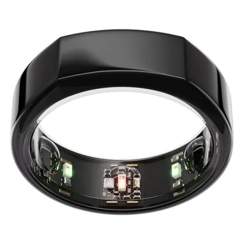 Oura Ring Gen3 Heritage - Talla 7, Black | Anillo Que monitoriza el sueño, la FC y el estrés - hasta 7 días de autonomía - Compatible con iOS y Android - Averigua tu Talla con el Kit de Tallaje