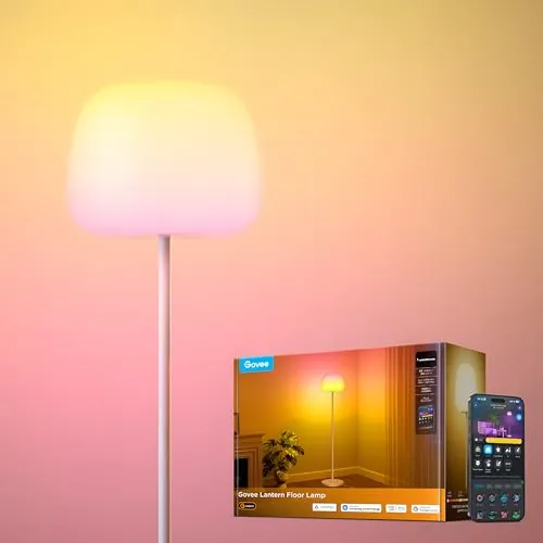 Govee Lantern Lámpara de Pie LED, RGBICWW Lámpara con Iluminación Halo