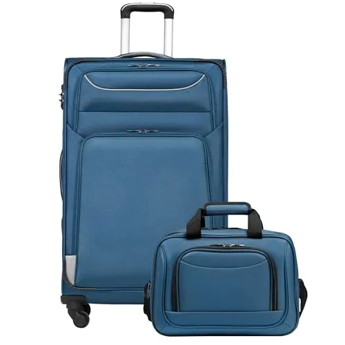 COOLIFE Maleta Grande Blanda Trolley 80cm y 1 Bolsa Bandolera Grande