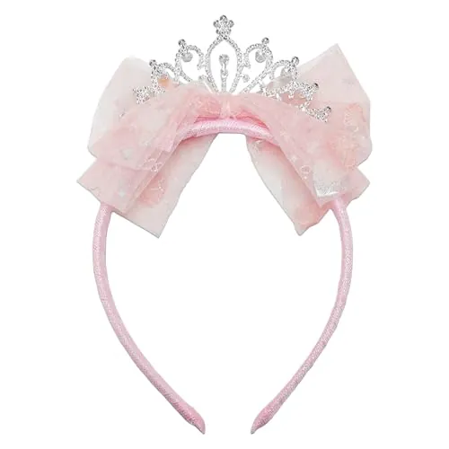 1 Pieza Diadema De Corona Con Lazo, Diadema Para Niños, Diadema Dulce Y Linda, Diadema De Accesorios Para El Cabello, Accesorios Para El Cabello