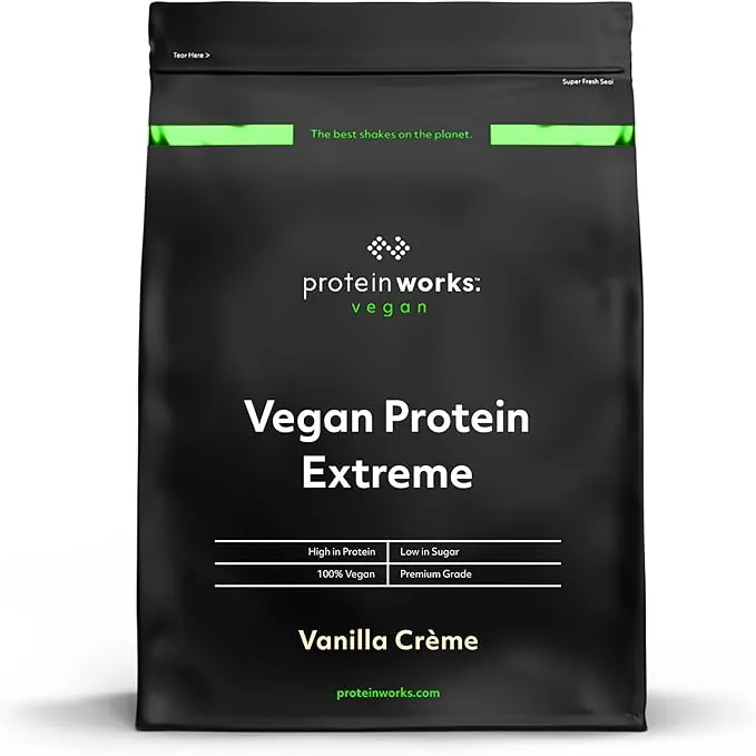 Protein Works | Vegan Protein 360 – PLATINUM Innovation, Proteína Vegana, 100% Vegetal, Omega 3, Electrolitos Añadidos, Batido Bajo en Grasa y Calorías, Crema de Vainilla, 57 Porciones, 2kg