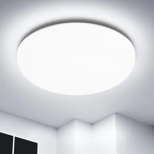 Plafon LED Techo 36W 4500LM 6500K Lampara Techo Plafones Para Techo IP54 | LED Lámpara de Baño, Moderna Lamparas de Dormitorio Redonda Sin Marco de Estar Cocina Pasillo Sótano Oficina