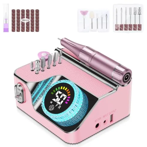 Urbuti Torno Uñas 50000 RPM 50 Niveles Velocidad 12 Cabezales Blanco (Rosa)